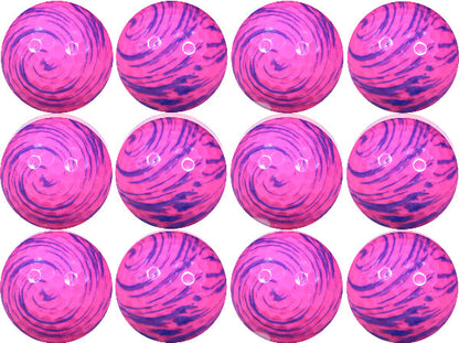 pink and purple swirls on golf balls