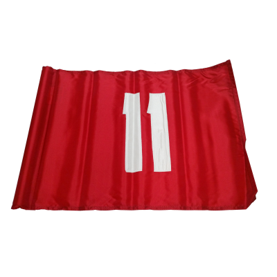 Red Flag White Number 11 (20″ x 14″)