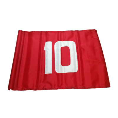 Red Flag White Number 10