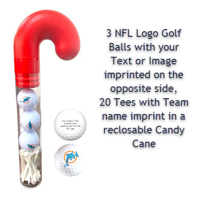New Personalized Novelty Vintage NFL Team Logo Golf Balls and Tees in Candy Cane Packaging
