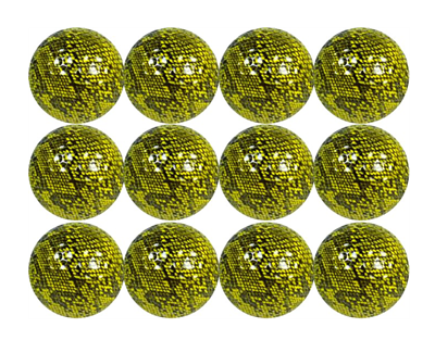 yellow snakeskin wrapped golf ball