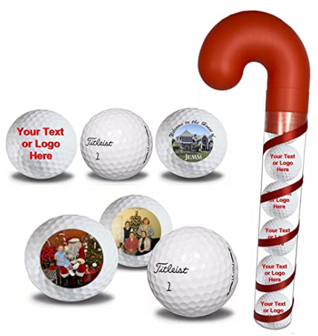 Titleist Pro V1 Customized Golf Balls in Candy Cane Packaging