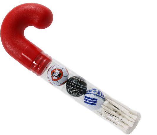 New Novelty R2D2, Death Star, BB8 Golf Balls and Tees in Candy Cane Packaging